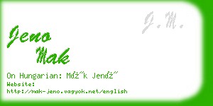 jeno mak business card